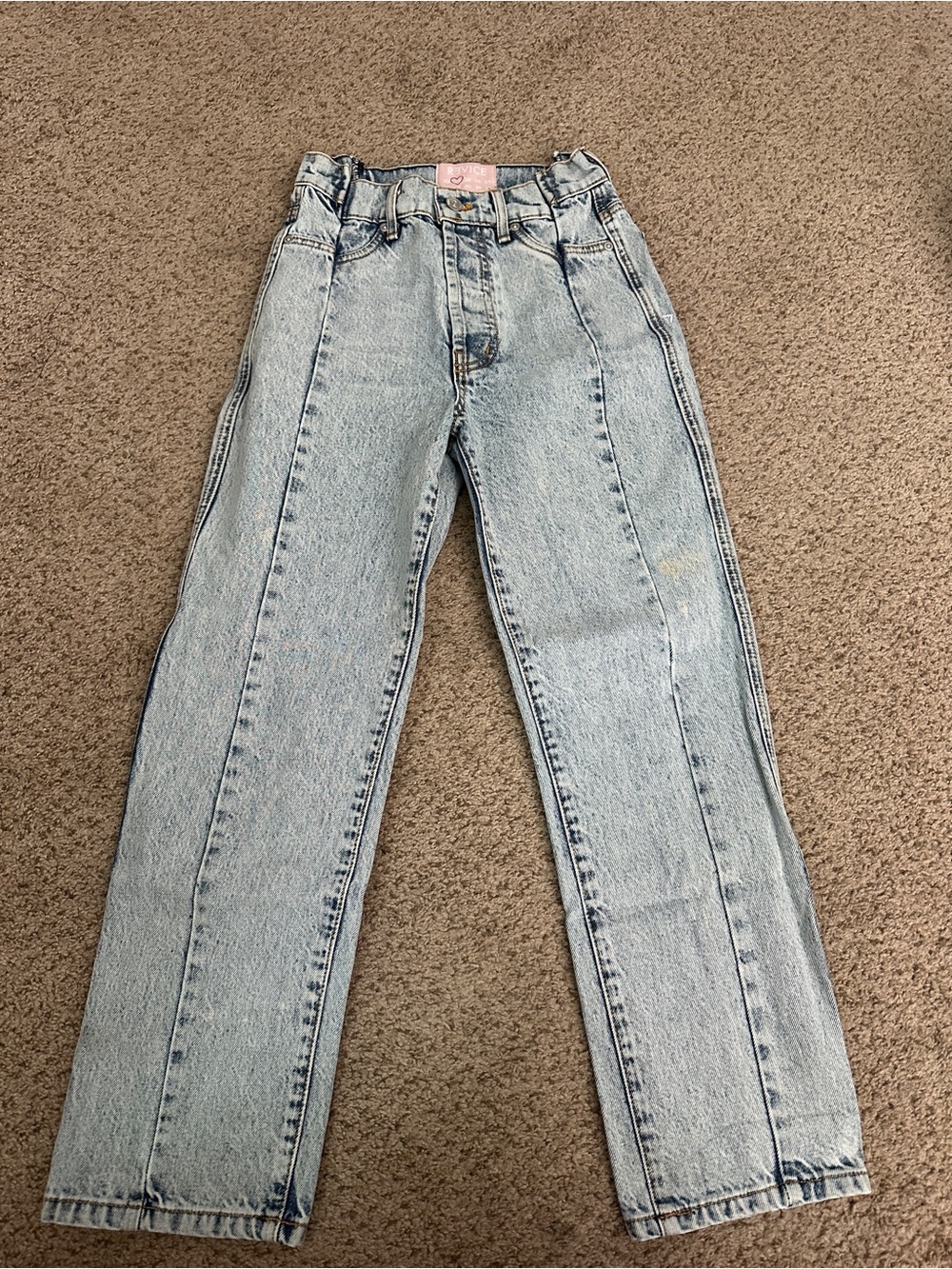 REVICE Light Blue High-Rise Straight Jeans
